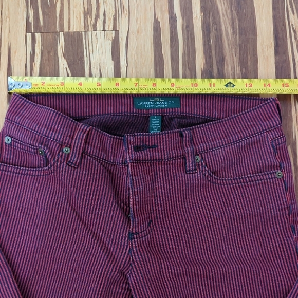 Ralph Lauren Red and Blue Striped Jeans - Picture 3 of 8